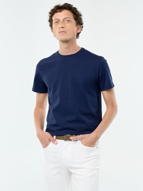 Katoenen T-shirt met ronde hals - Kiabi