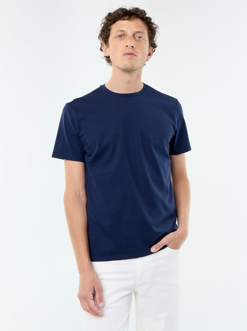 Katoenen T-shirt met ronde hals - Kiabi