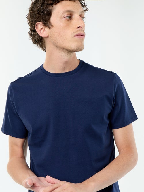Katoenen T-shirt met ronde hals - Kiabi
