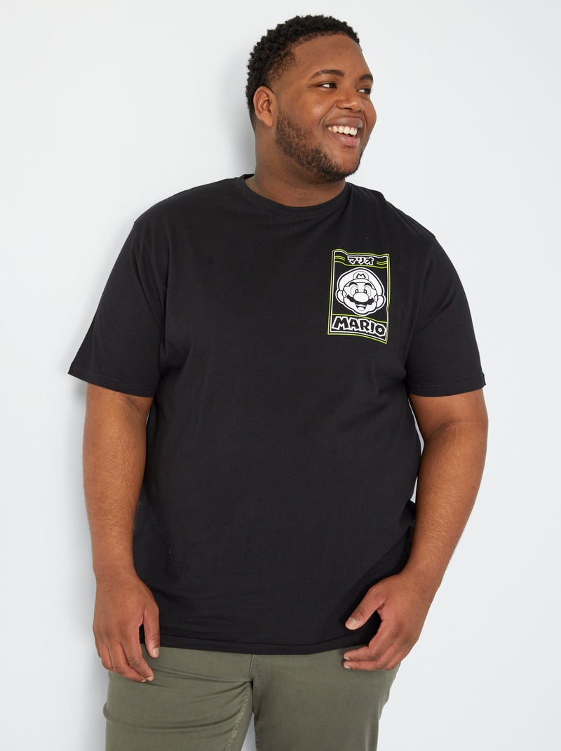 Katoenen T-shirt met Super Mario-print zwart - Kiabi