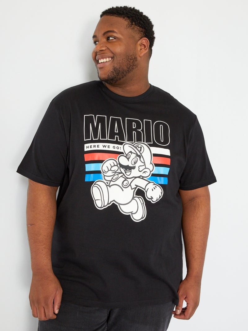 Katoenen T-shirt met Super Mario-print zwart - Kiabi