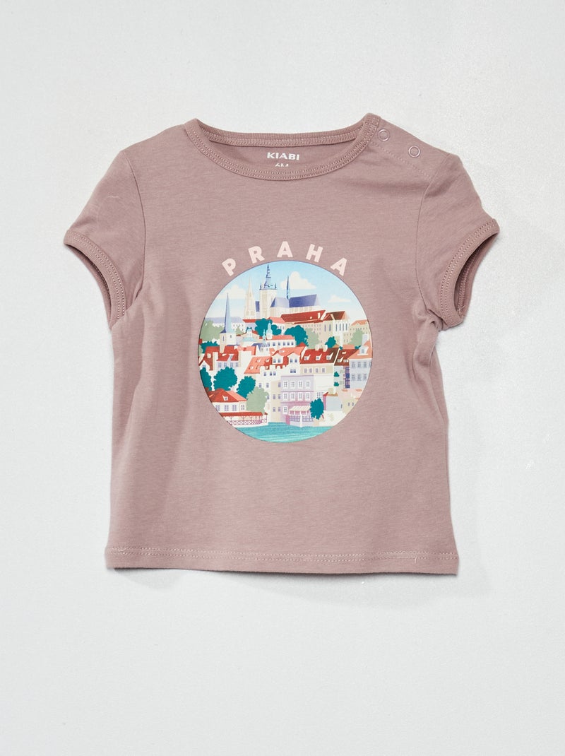 Katoenen T-shirt PAARS - Kiabi