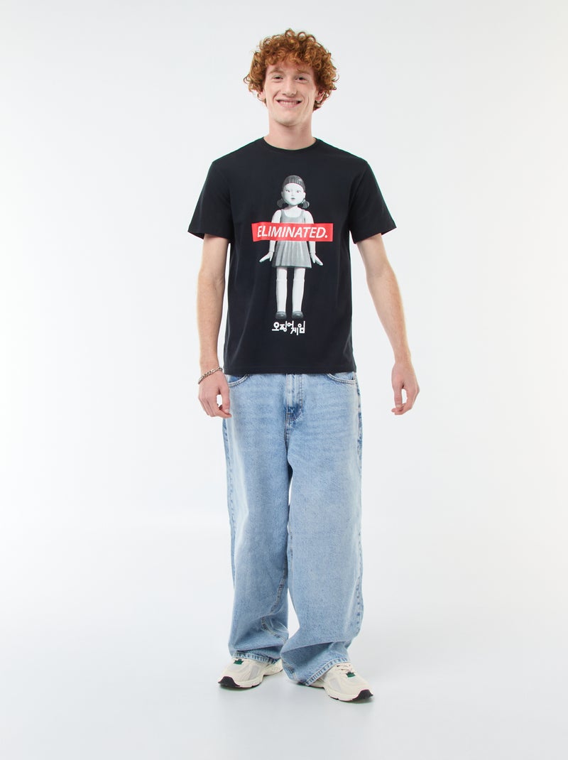 Katoenen T-shirt 'Sun City' 'Squid Game' 'Netflix' zwart - Kiabi