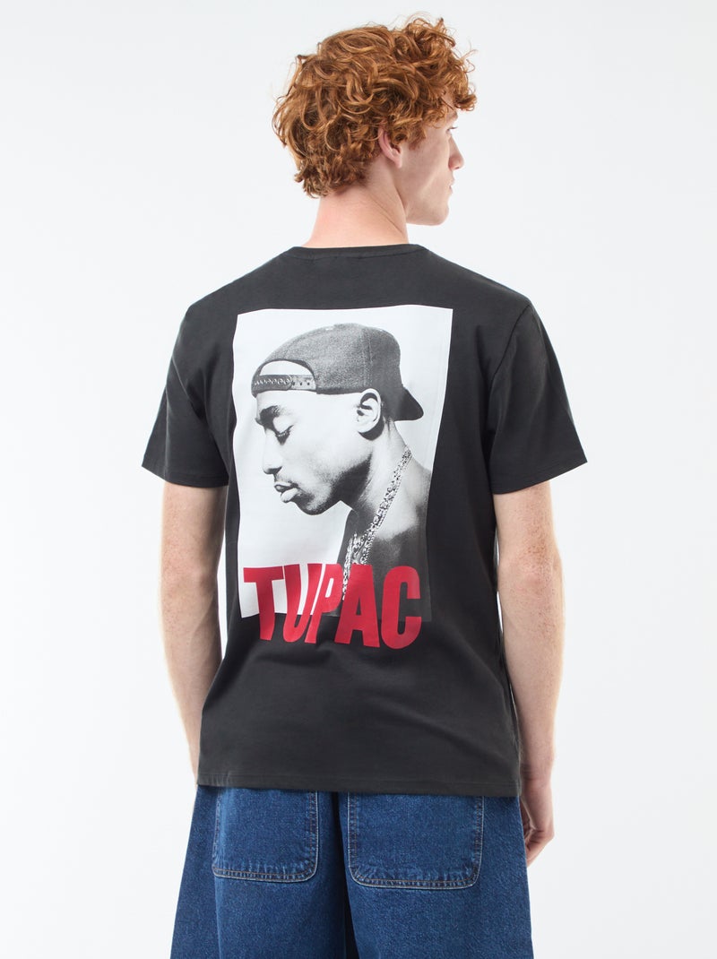 Katoenen T-shirt 'Tupac' zwart - Kiabi