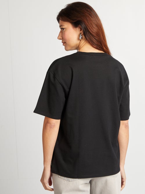 Katoenen T-shirt voor dames met ronde hals en korte mouwen - Kiabi Katoenen T-shirt voor dames met ronde hals en korte mouwen - Kiabi