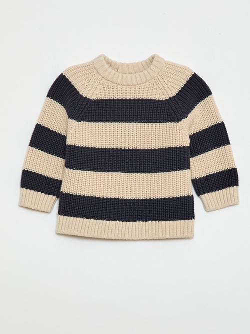 Katoenen trui van parelmoerbreisel - Kiabi