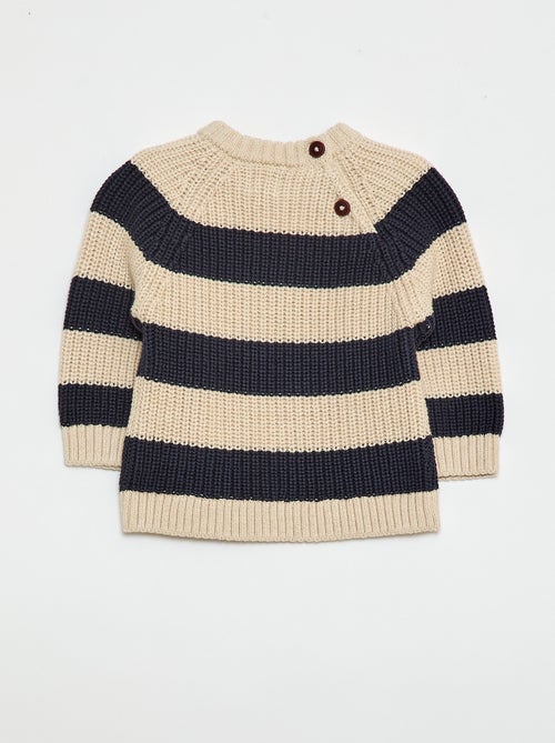 Katoenen trui van parelmoerbreisel - Kiabi