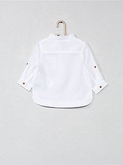 Katoenvoile overhemd met een kraag in mao-stijl - Kiabi