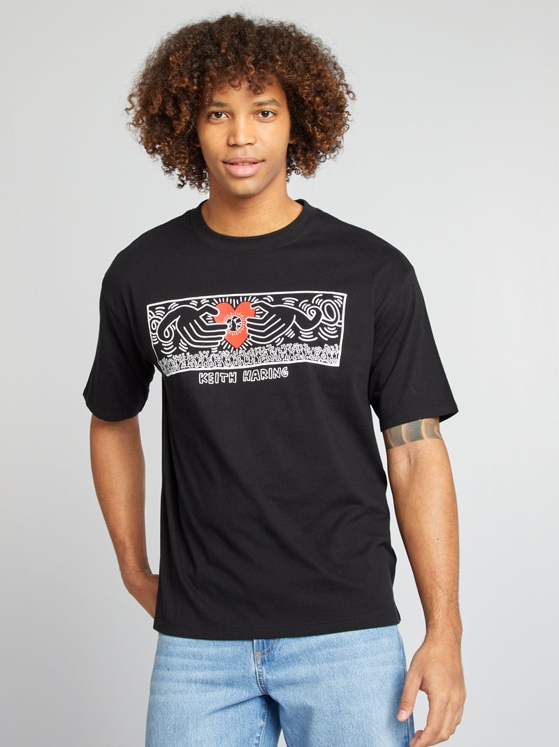 'Keith Haring'-T-shirt - Valentijnsdag zwart - Kiabi