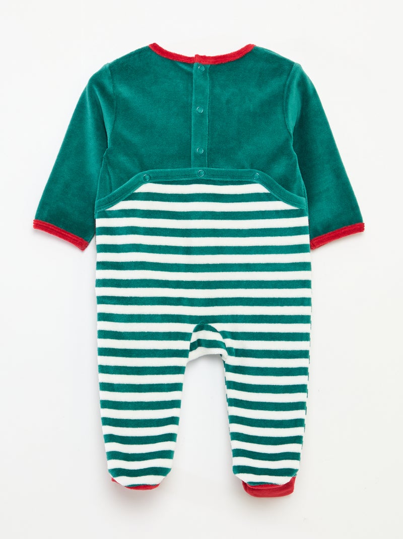 Kerst-setje met slaappakje + muts Groen - Kiabi