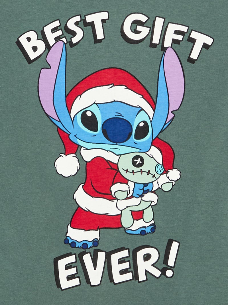 Kerst-T-shirt 'Disney' 'Stitch' met lange mouwen Groen - Kiabi