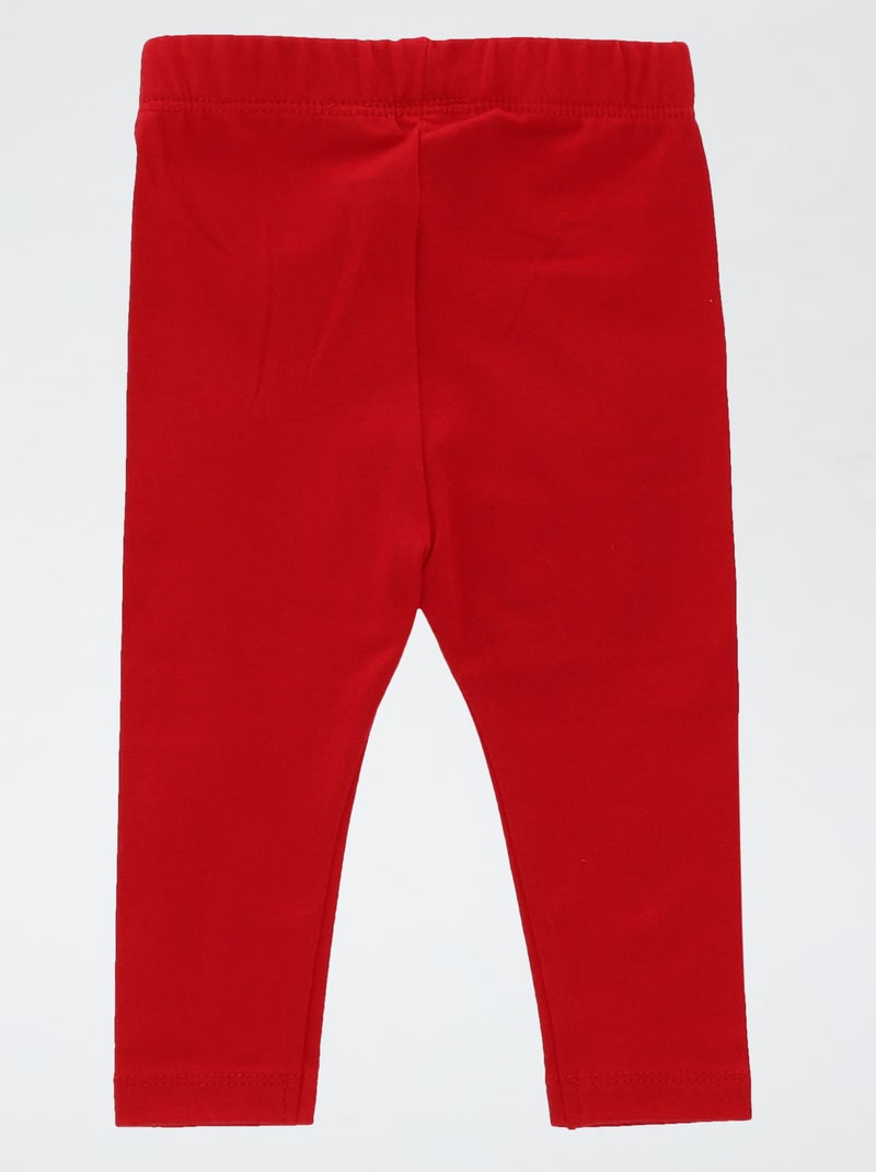 Kerstlegging van effen katoenjersey met Snoopy-print Rood - Kiabi