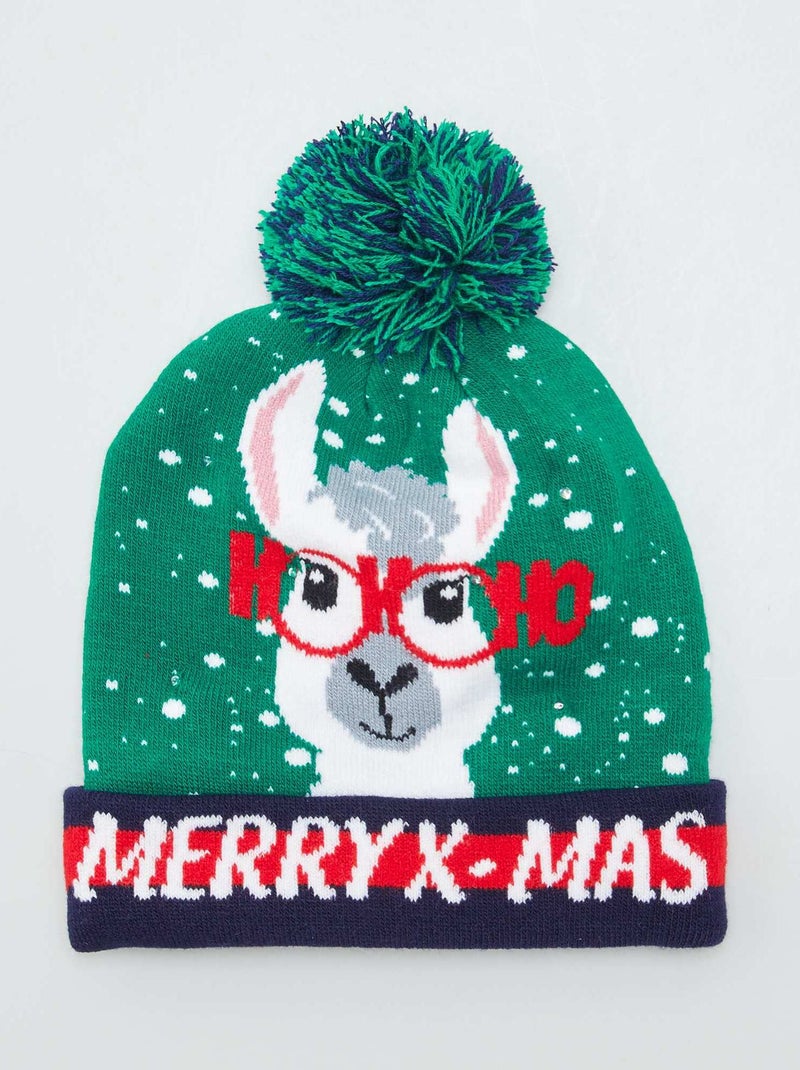 Kerstmuts met lampjes GROEN - Kiabi