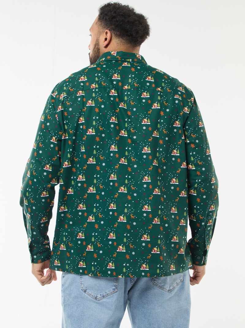 Kerstoverhemd met motief Groen - Kiabi