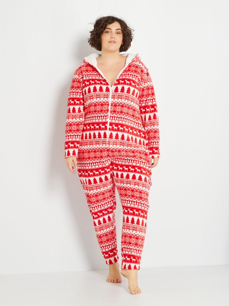 Kerstpak van fleece rood - Kiabi