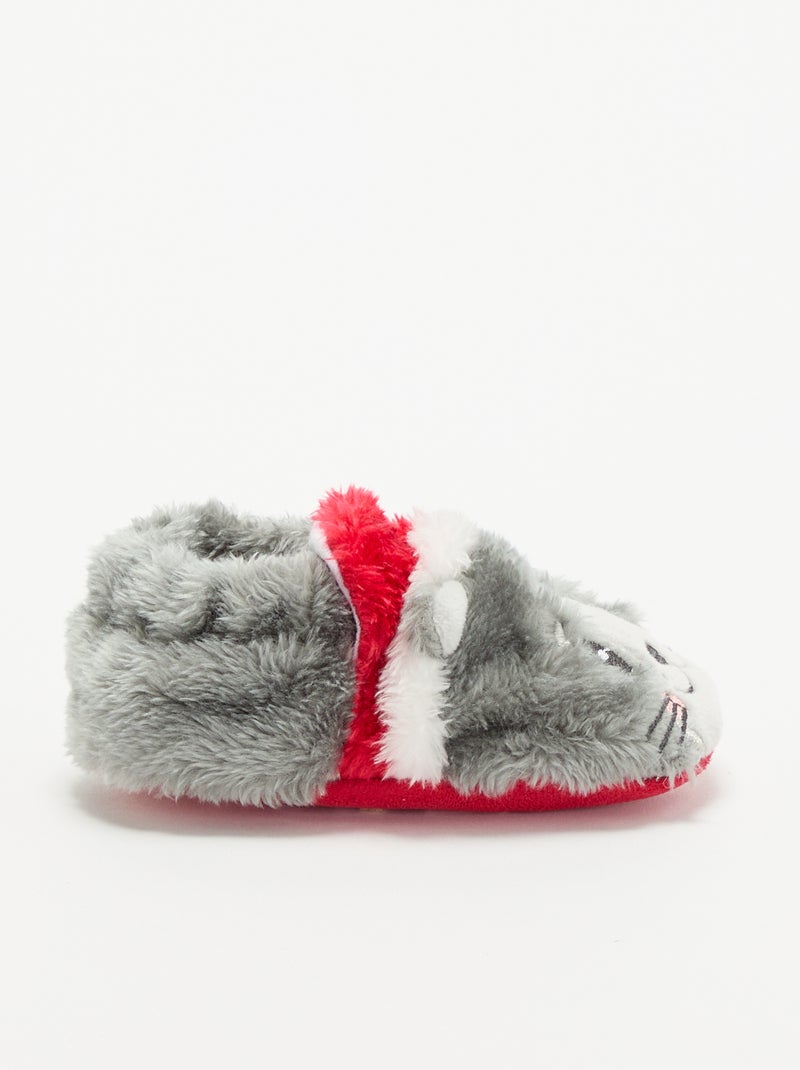 Kerstpantoffels 'kat' Grijs - Kiabi