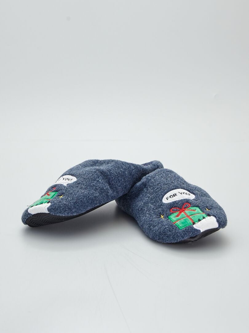 Kerstpantoffels marineblauw - Kiabi