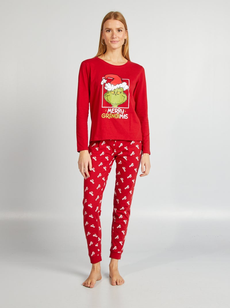 Kerstpyjama 'Grinch' ROOD - Kiabi