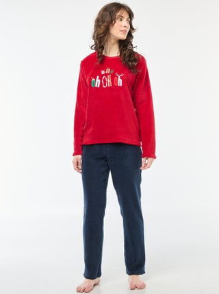 Kerstpyjama in fleece - 2-delig