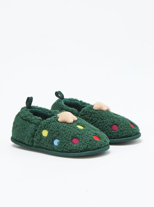 Kerstsloffen van suèdine - Kiabi