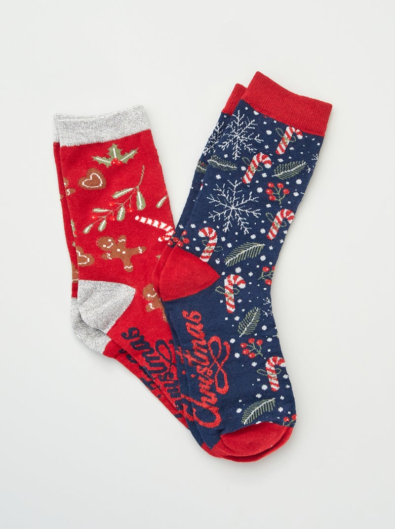 Kerstsokken - Set van 2 paar ROOD - Kiabi