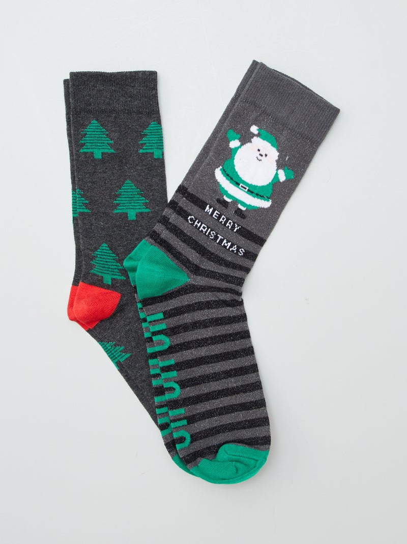 Kerstsokken - Setje van 2 paar ZWART - Kiabi