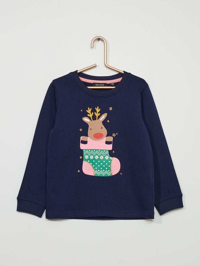 Kerstsweater met print BLAUW - Kiabi