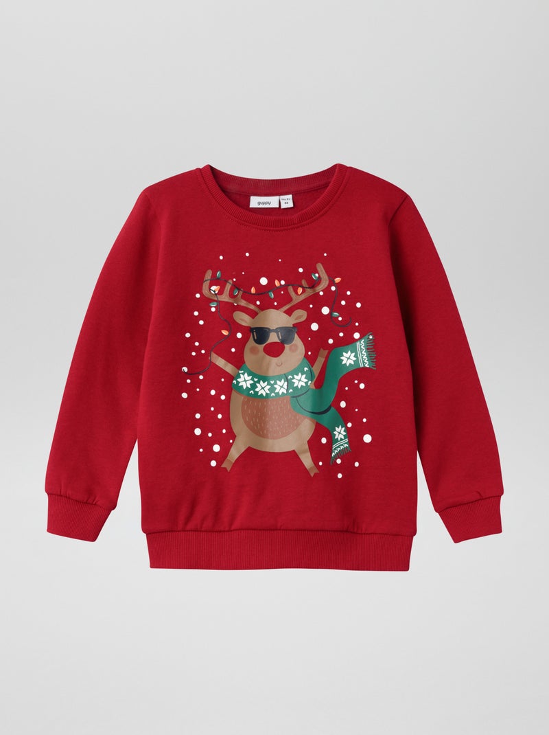 Kerstsweater van joggingstof ROOD - Kiabi