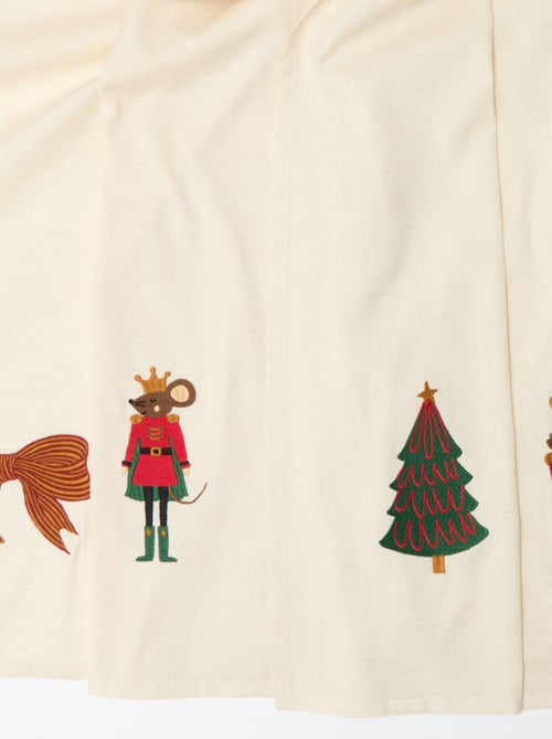 Kersttafelkleed van katoen en linnen met print 150x250 cm - Kiabi