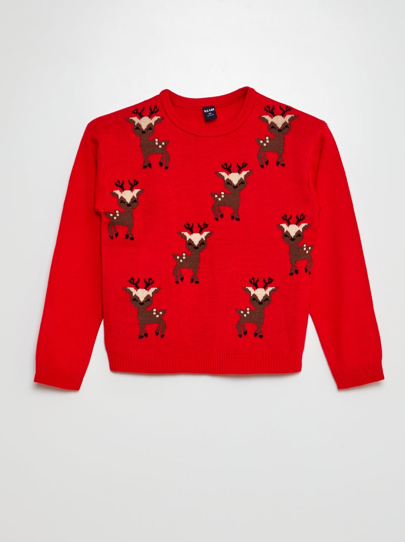 Kersttrui - Rendieren ROOD - Kiabi