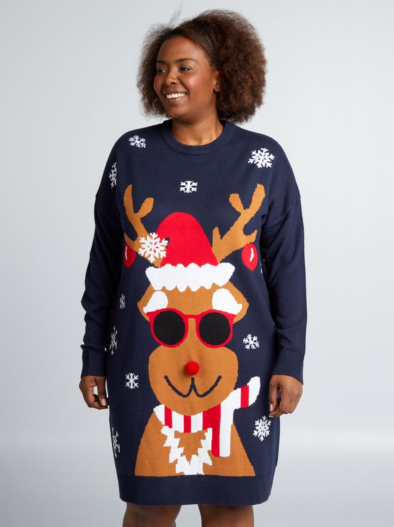 Kersttrui-jurk BLAUW - Kiabi