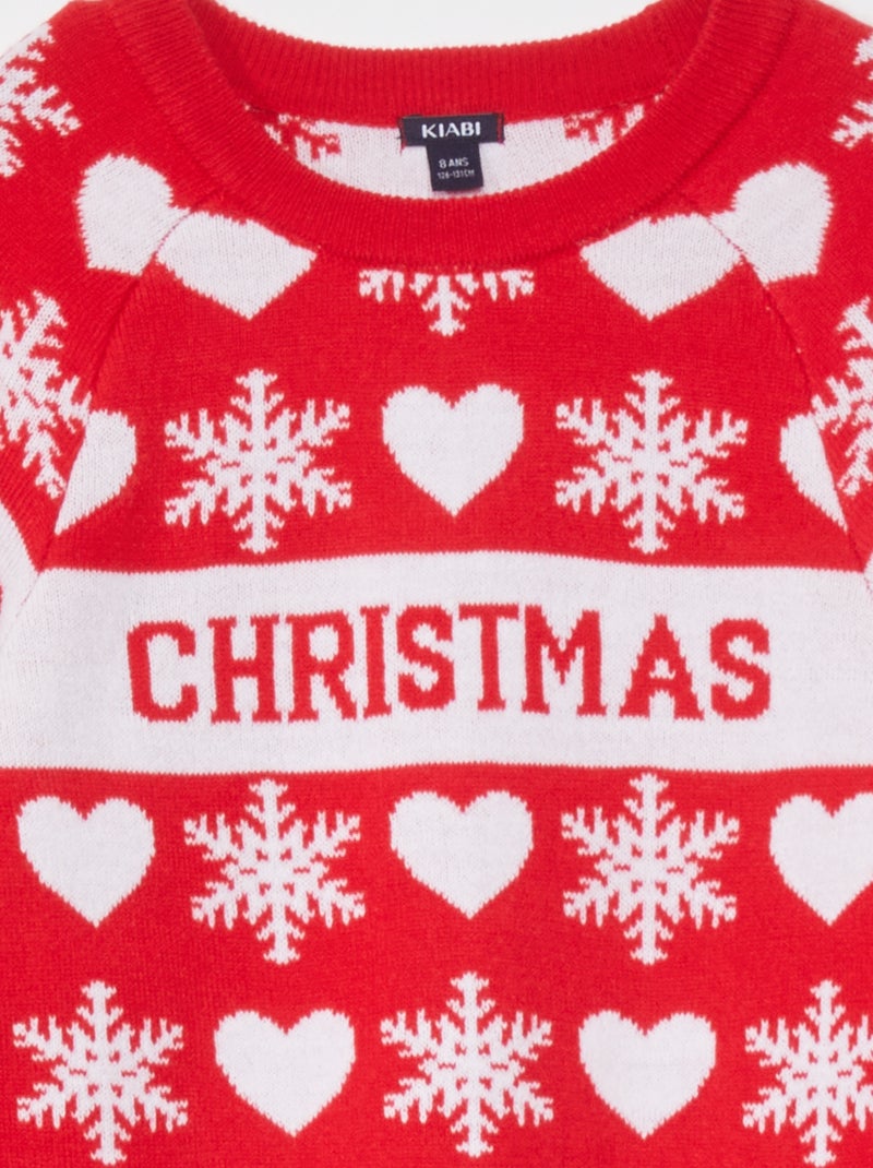 Kersttrui-jurk ROOD - Kiabi