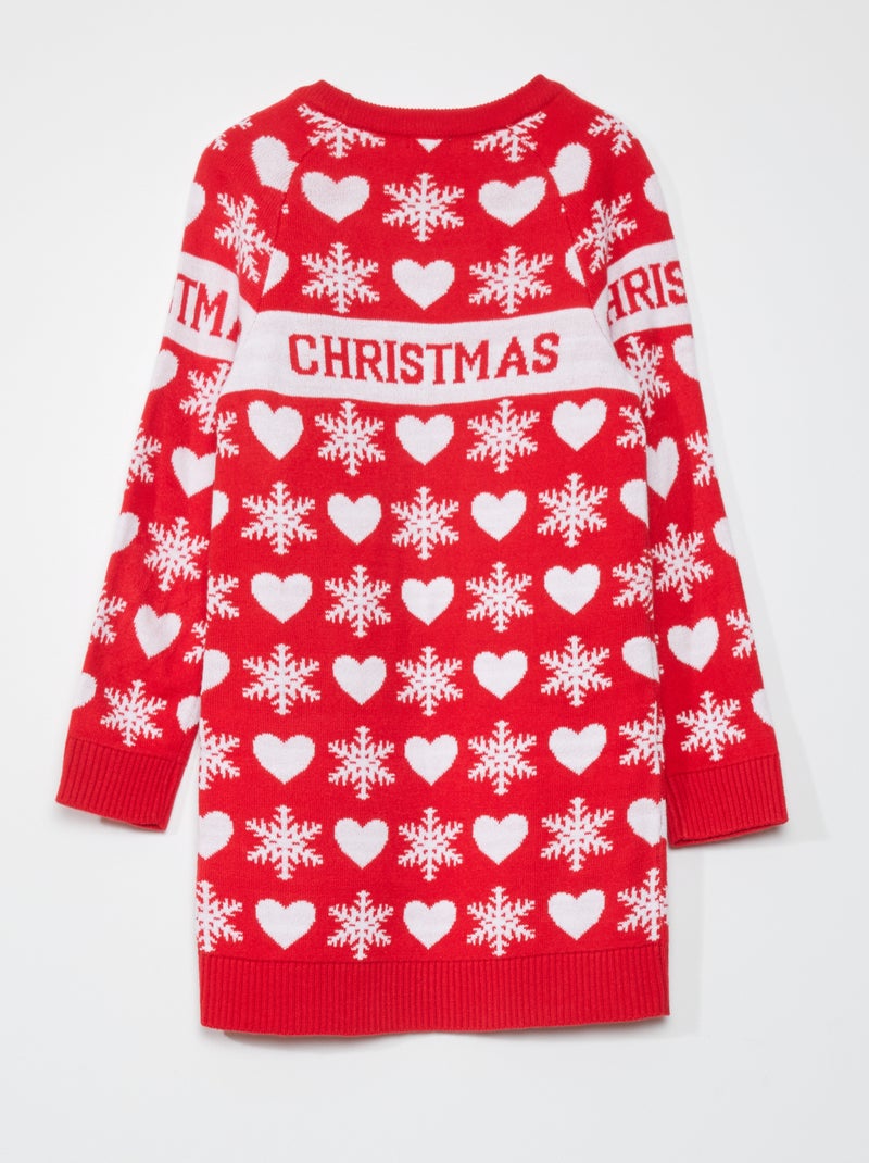 Kersttrui-jurk ROOD - Kiabi