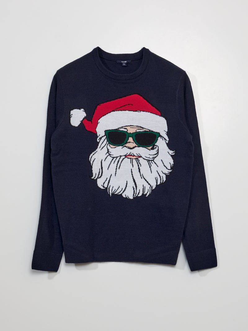 Kersttrui met kerstman BLAUW - Kiabi