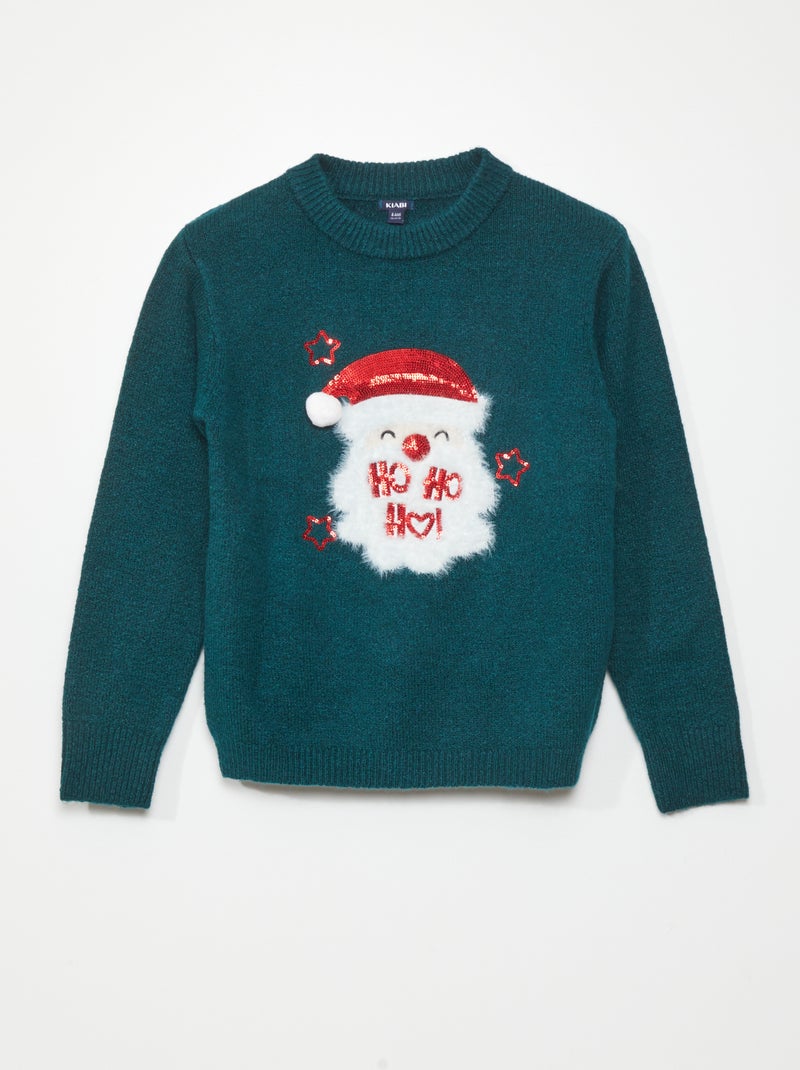 Kersttrui met kerstman GROEN - Kiabi