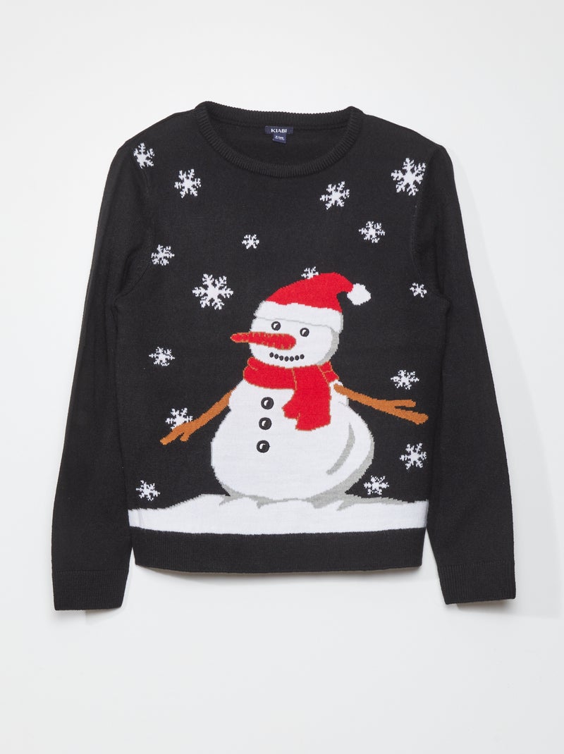 Kersttrui met sneeuwman BLAUW - Kiabi