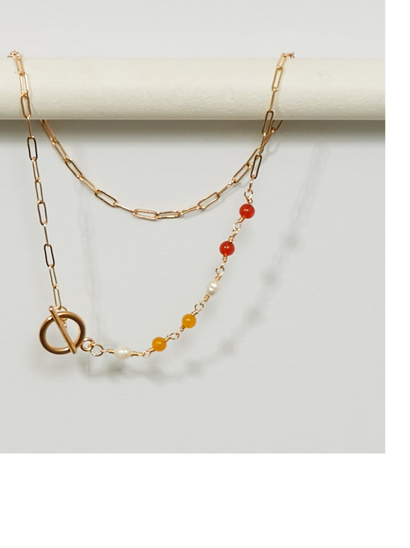 Ketting met gekleurde kralen BIEGE - Kiabi