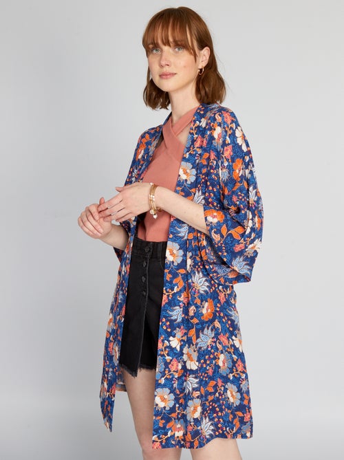 Kimonojasje met print en ceintuur - Kiabi