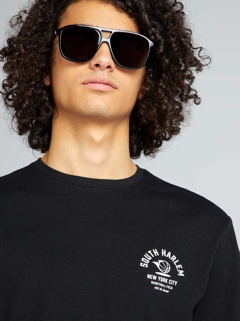 Klassiek T-shirt met print ZWART - Kiabi