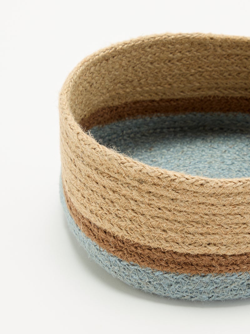 Klein opbergmandje van jute Blauw - Kiabi
