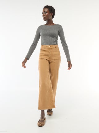 Kleurige wide leg broek