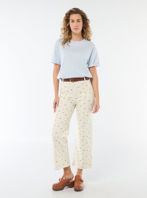Kleurige wide leg broek - Kiabi