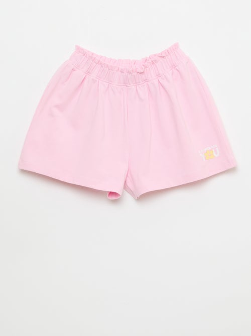 Kleurrijke short met volants in de taille - Kiabi