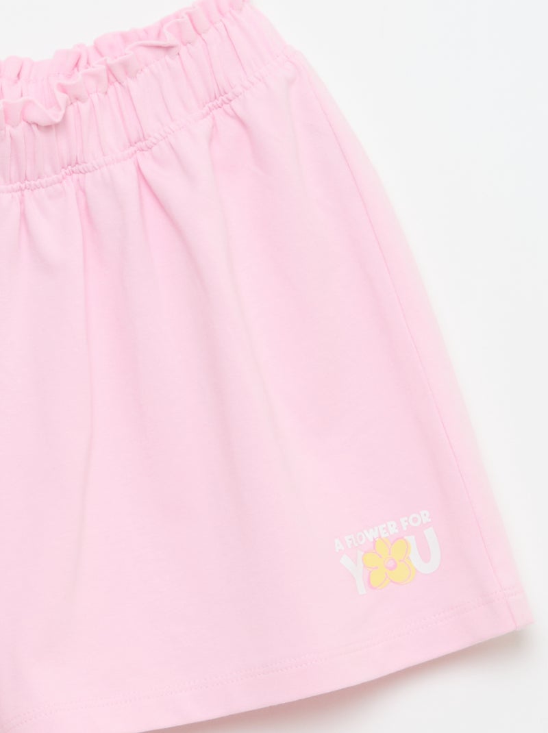 Kleurrijke short met volants in de taille Rose - Kiabi