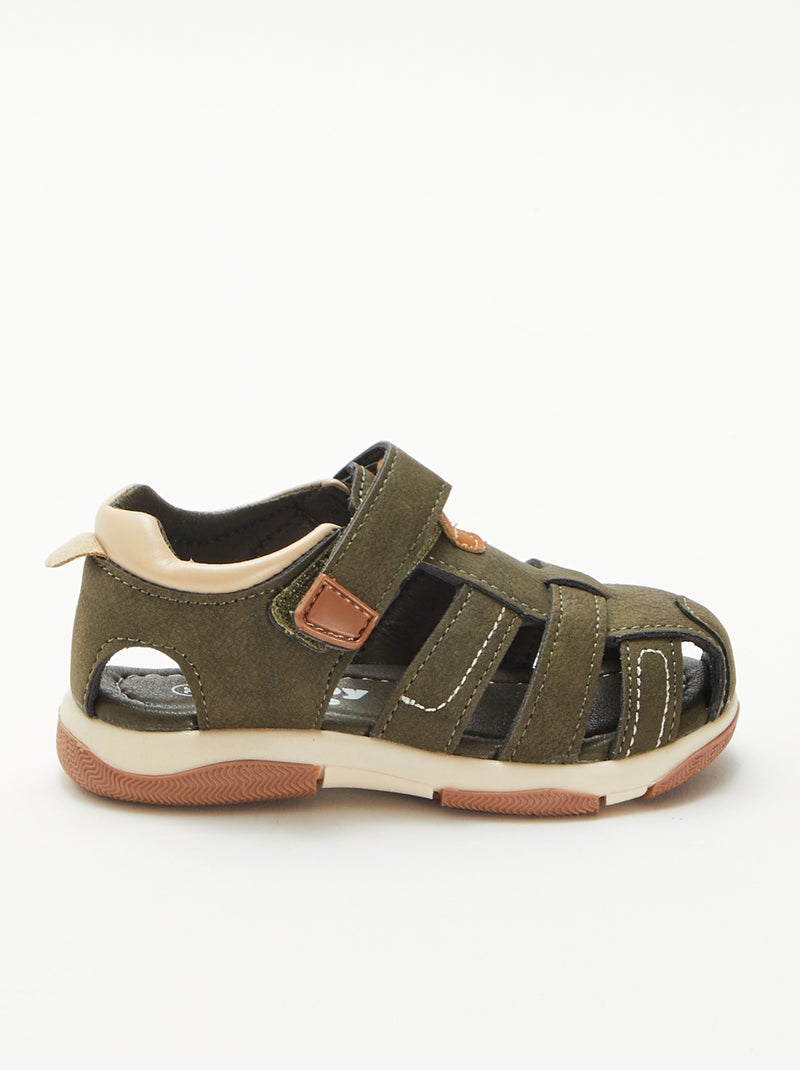 Klittenbandsandalen Kaki - Kiabi