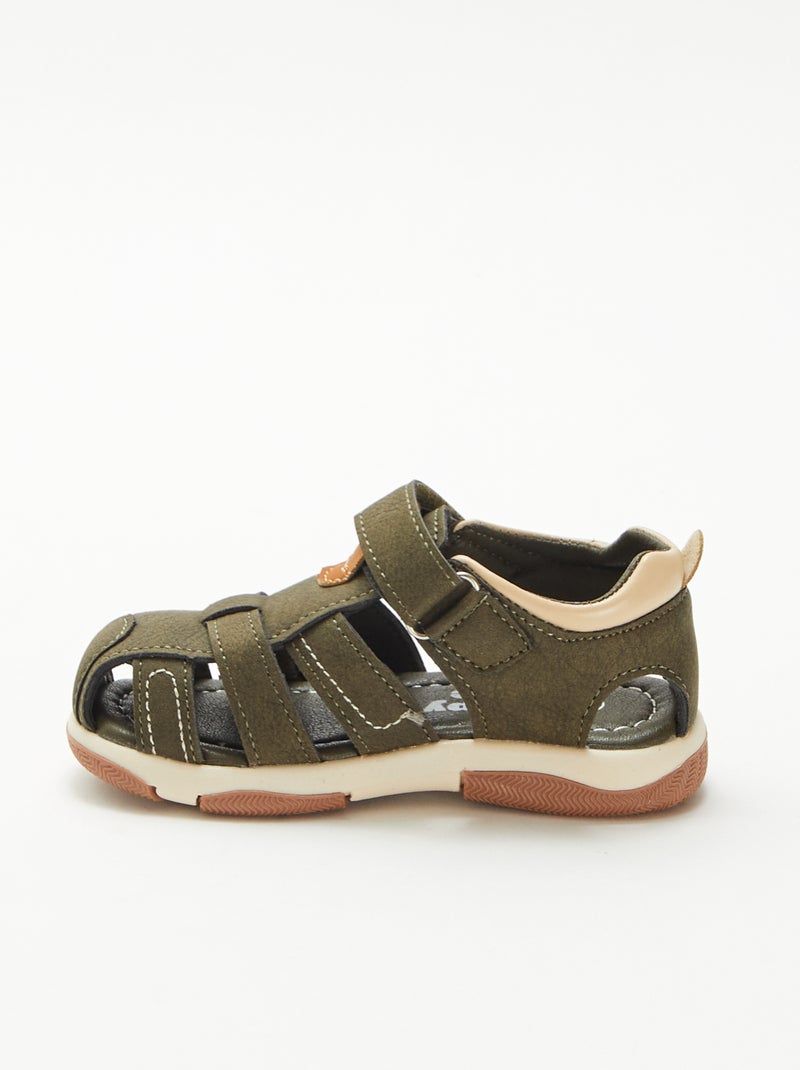Klittenbandsandalen Kaki - Kiabi