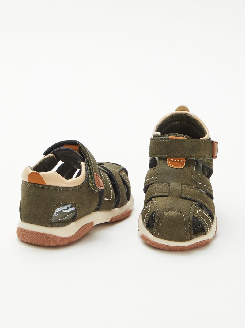 Klittenbandsandalen Kaki - Kiabi
