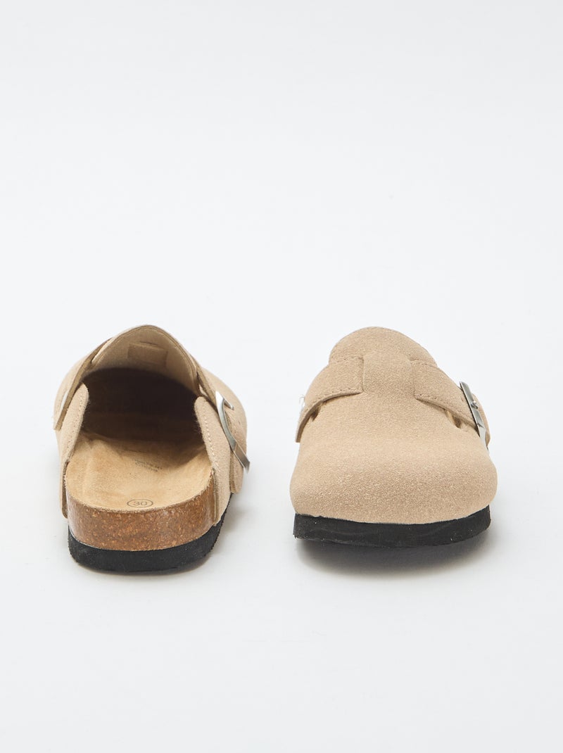 Klompen van suèdine met een gesp Biege - Kiabi