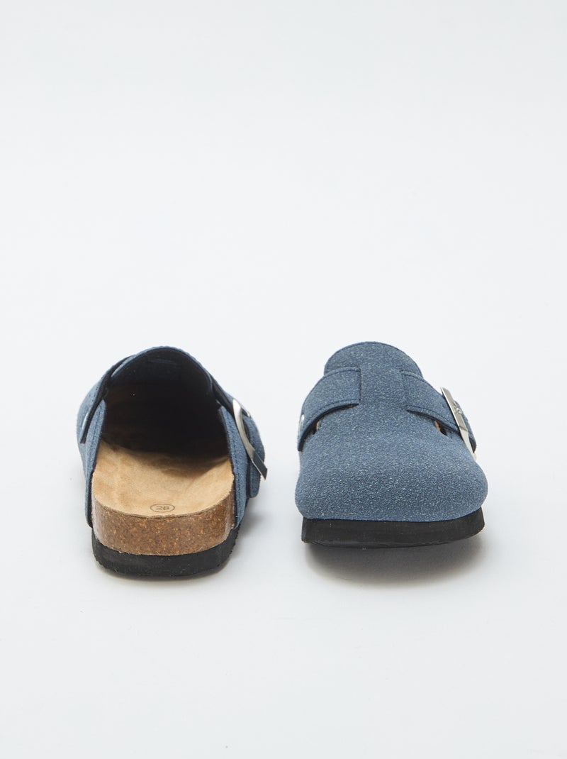 Klompen van suèdine met een gesp Blauw - Kiabi