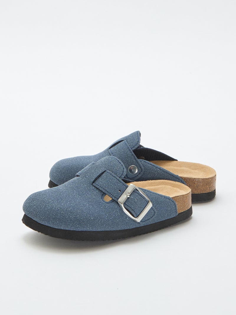 Klompen van suèdine met een gesp Blauw - Kiabi